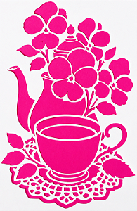 SRA-1843 - BULE, AMOR PERFEITO E TOALHINHA - COLEÇÃO CASA CHA E FLORES