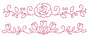SRA-1853 - ROSAS E TULIPAS - TOALHAS- COLECAO BORDADO A MÃO