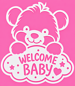 SRA-1867 - URSINHO COM FRASE WELCOME BABY - INFANTIL 2026