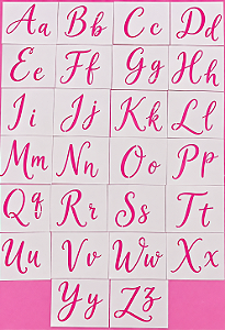 SRA-1869 - ALFABETO BORBOLETAS - EXCLUSIVO STENCIL ROSE ART'S