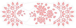SRA-253 STENCIL PARA TOALHA COM MOLDURA VASO E FLORES 39X14