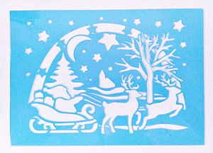 SRA-399 PAISAGEM DE NATAL TRENÓ E PAPAI NOEL 28X20
