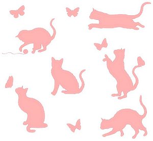 SRA-492 GATINHOS COM BORBOLETAS 14X12