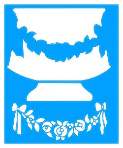 SRA-575 VASO SOBREPOSIÇÃO ROSINHAS E LAÇOS - 29X24