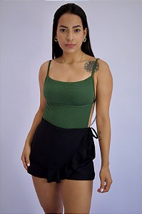 Body Veraneio Textura Verde Militar