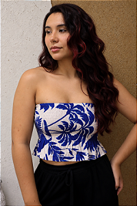 Top Lastex Oásis Azul