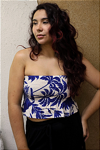 Top Lastex Oásis Azul
