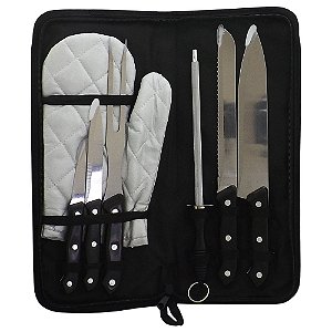 Kit Churrasco Personalizado 7 Peças com Estojo