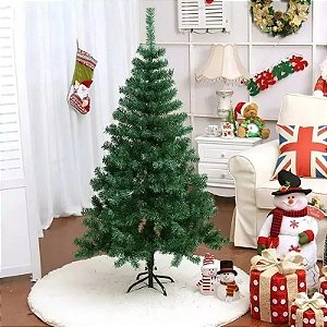 Árvore Natal Branca Decorada 1,20M 65 Enfeites Pisca 220V na