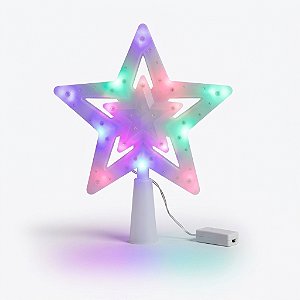 Estrela Ponteira Led 17,5 Cm Enfeite Para Árvore De Natal Bivolt 110-220V