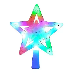 Estrela Ponteira Led 17,5 Cm Enfeite Para Árvore De Natal Bivolt 110-220V