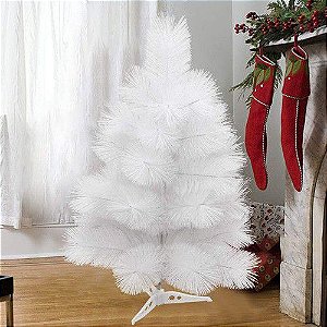 Árvore De Natal Pinheiro De Mesa Luxo 60cm Cor Branca A0106b