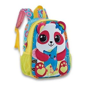 Mochila Escolar Infantil Menina 3d Panda Color Estrela Fuseco