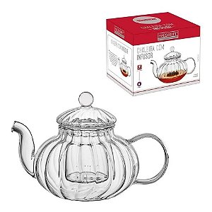 Chaleira Bule Com Tampa Infusor Vidro Bororsilicato Hauskraft 600 Ml Pode Ir Ao Fogo