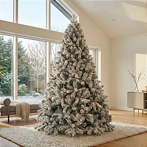 Árvore De Natal Luxo Pinheiro Neve Pinha 2,10m 1.062 Galhos AW221