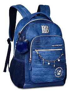 Mochila Escolar Juvenil Urbano Rebecca Bonbon Jeans Rb24063 Cor Azul Desenho Do Tecido Rb Original