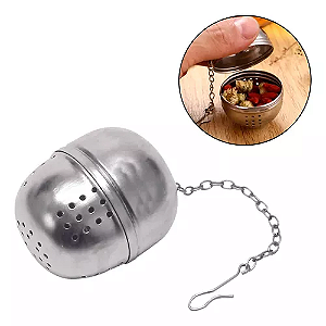 Infusor De Chá Filtro Aço Inox Arredondado 4.4 Cm Cor Prata