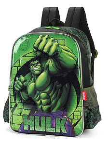 Mochila De Costas G Infantil Escolar Avengers Hulk Marvel Cor Verde Desenho Do Tecido Incrível Hulk