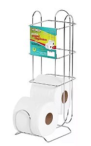 Suporte Chão Papel Higiênico 4 Rolos Aço Cromado Niquelart
