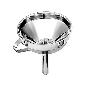 Funil Aço Inox Kehome Com Peneira Removível 15cm
