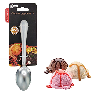 Colher de Sorvete Em Aço Inox Profissional Premium 17Cm