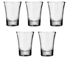 Jogo De Copos Shot Em Vidro Shot 40 Ml 5 Unidades Linha Merona Na Caixa - Em Casa Tem