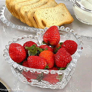 Mini Travessa Coração de Vidro Ball 13,5x12x5cm Lyor