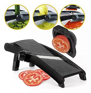 Fatiador Tipo Mandolim Com 3 Modos Lâmina De Aço Inox Preto  Kehome