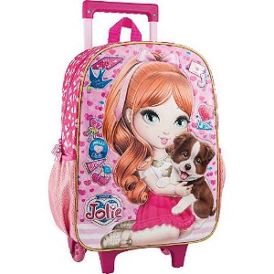 Mochila de Rodinhas Infantil Grande Jolie Ruiva - Tilibra