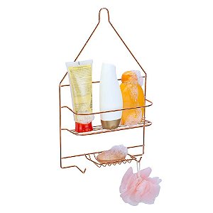 Porta Shampoo e Sabonete Arthi Master Rosé Gold