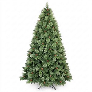 Árvore Pinheiro De Natal Escocês Verde Pinha Luxo 1,80m A0918N