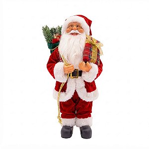 Papai Noel Boneco Enfeite Caixa De Presente 30cm Luxo Natal