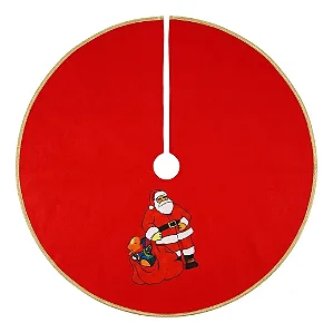 Saia Para Árvore De Natal Papai Noel Vermelha 90 Cm