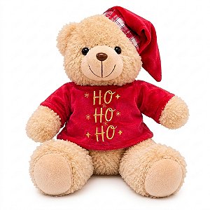 Urso De Pelúcia Enfeite De Natal Modelo Luxo 20 Cm