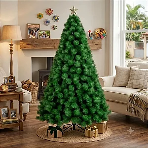 Árvore Pinheiro de Natal 1,50m Modelo Luxo 260 Galhos Verde A0215E