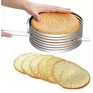 Forma Para Fatiar Bolo Ou Torta Regulavel Inox 24-30 Cm