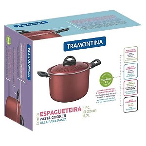 Espagueteira 22 Cm 5,7 Litros Starflon Antiaderente - Tramontina