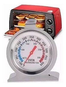 Termômetro Analógico Forno 300° Alta Qualidade Inox Com Base
