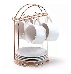 Suporte Para 6 Xícaras De Chá Rose Gold Arthi