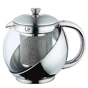 Bule Para Chá De Vidro E Inox 800ml - Kehome