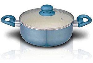 Panela Caçarola Alumínio Revestimento Cerâmico 26 Cm Azul AL032