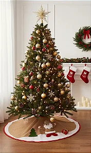 Saia De Juta Tapete Para Árvore De Natal Papai Noel 60 Cm