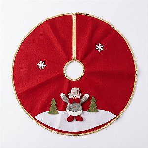 Saia De Juta Tapete Árvore De Natal Boneco De Neve 60 Cm
