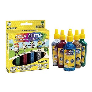 Cola Glitter com 6 Cores Acrilex 23g