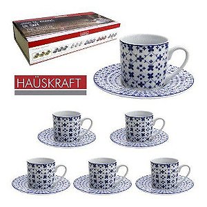 Jogo De Xícaras Para Chá Café Grande 160 Ml 12 Peças Fina Porcelana  Hauskraft Cor Vermelho - Maravilhas da China - Tem tudo o que você imagina