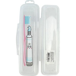 Kit 5 Estojo Dental Porta Escova Com Trava De Plástico