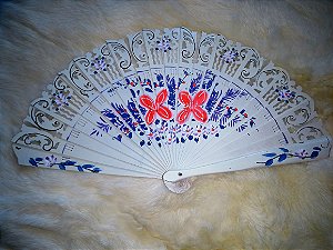 Leque Espanhol Vazado Borboleta Branco