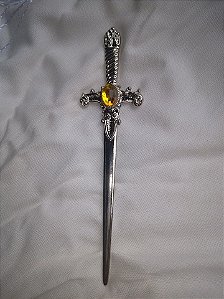 Punhal Cigano Prateado com Pedra