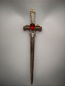 Punhal Cigano Dourado com Pedra