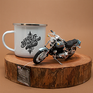 Kit Harley Davidson caneca e miniatura 1977 FXS Low Rider